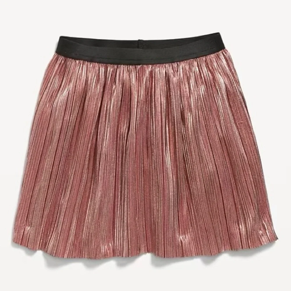 Old Navy Pleated Metallic Shimmer Skirt Pink Size 2T